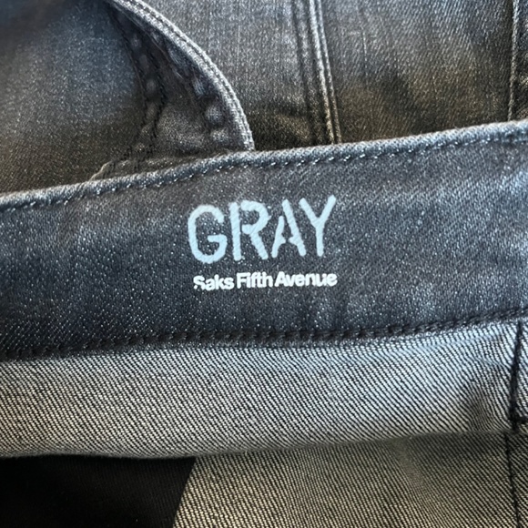 Saks Fifth Ave GRAY Skinny Denim Overall Casual Braces Jaeans Jumpsuit - Picture 13 of 13